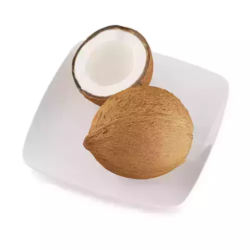Coconuts two on plate