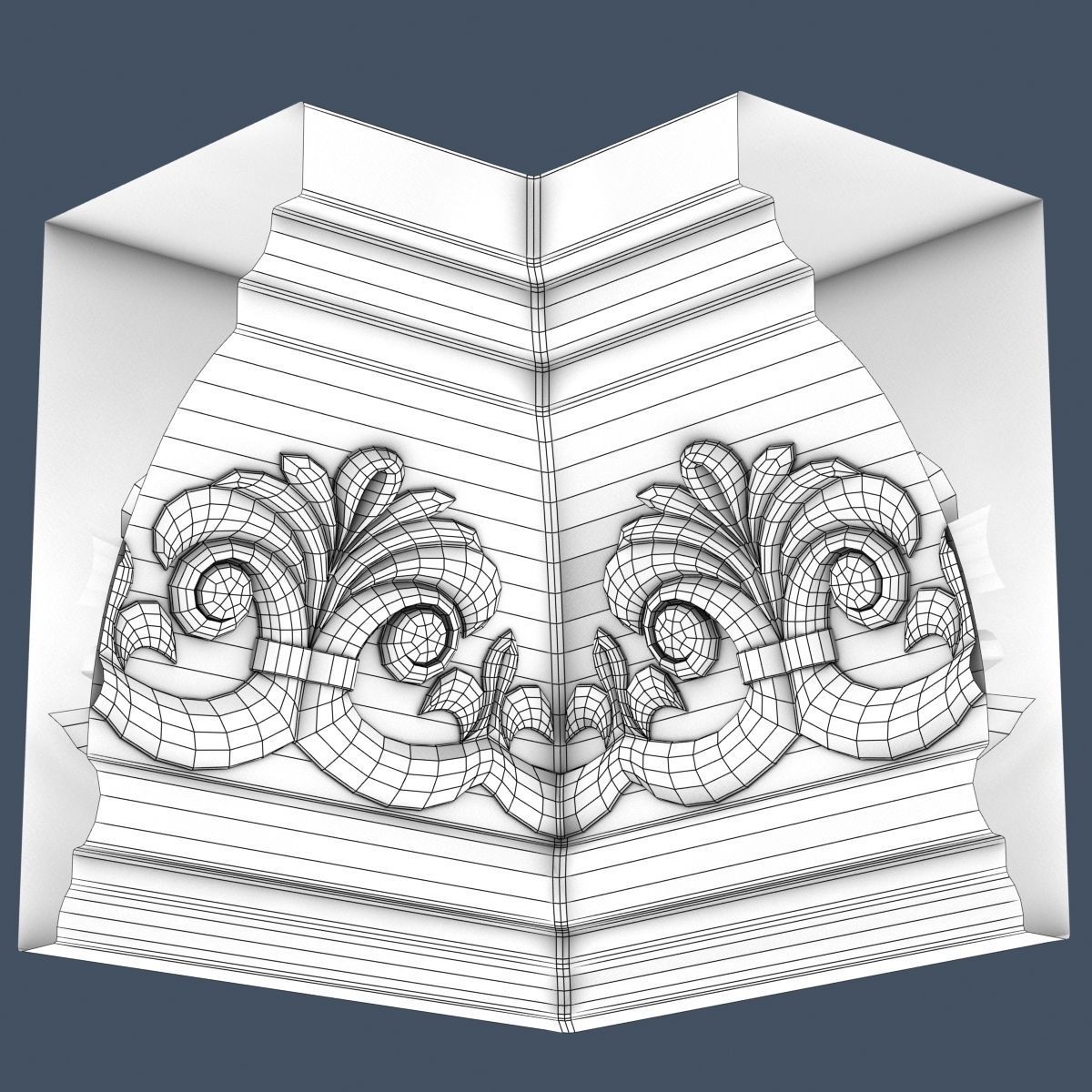 Decorative Crown Molding 3D model_5