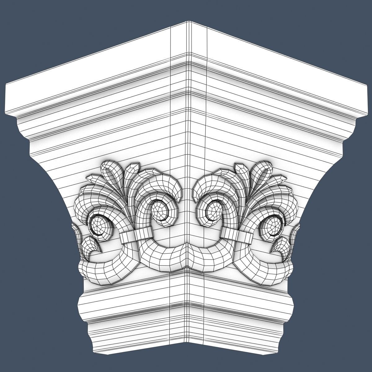 Decorative Crown Molding 3D model_3