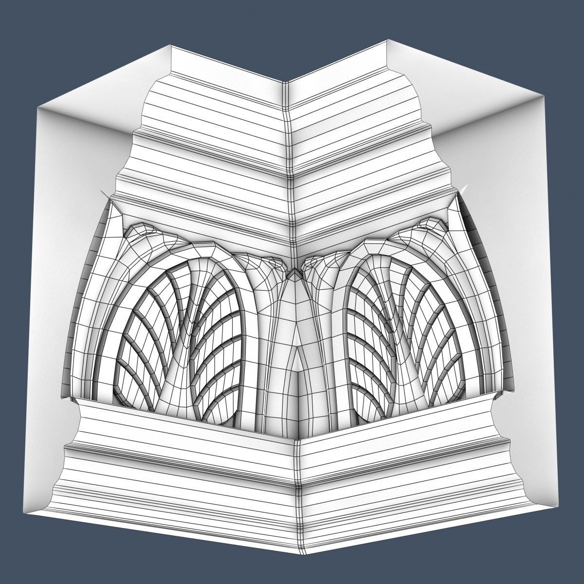 Decorative Crown Molding 3D model_5