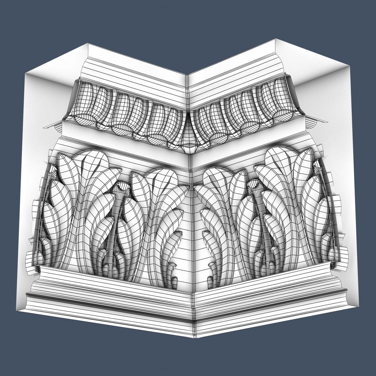 Decorative Crown Molding 3D model_5