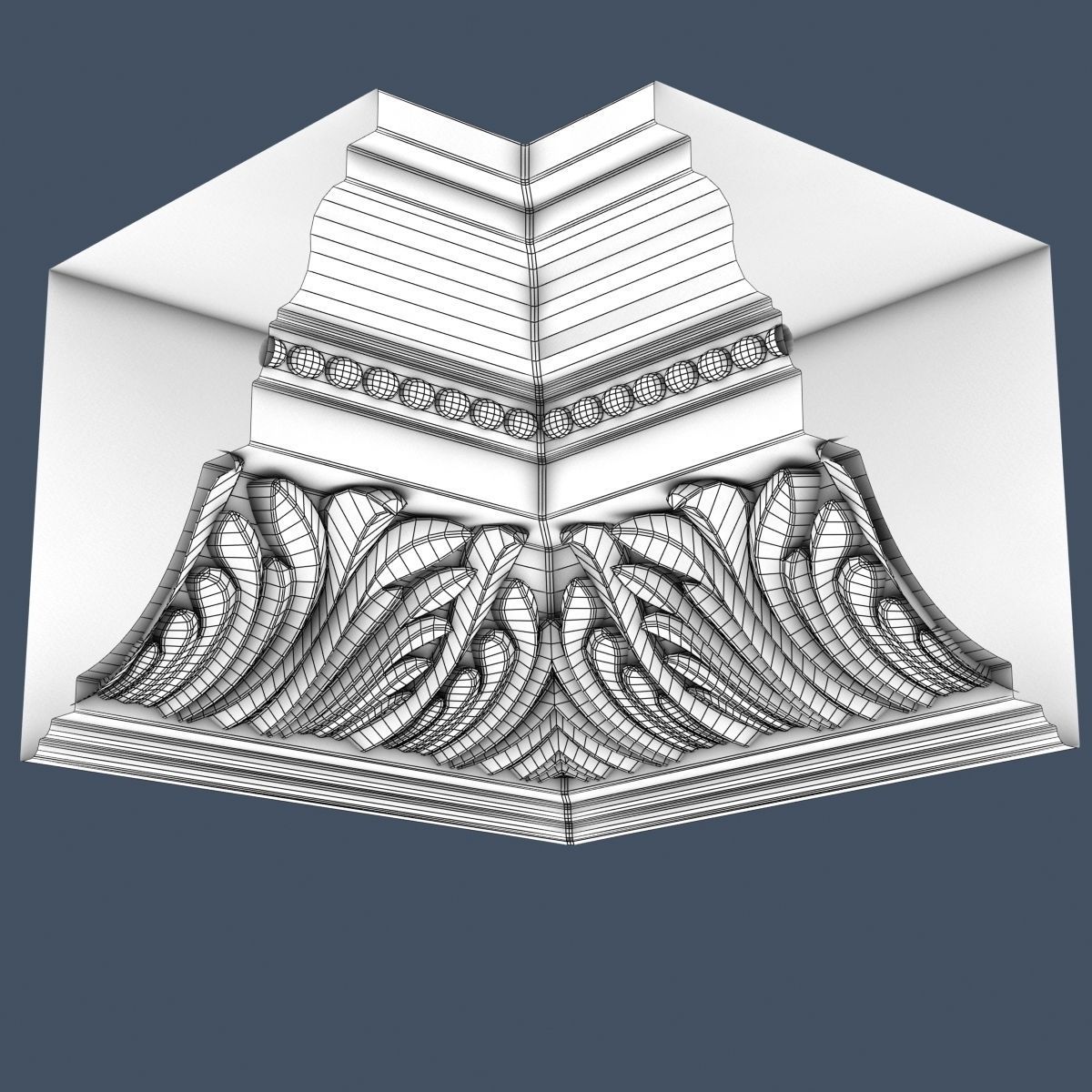 Decorative Crown Molding 3D model_5