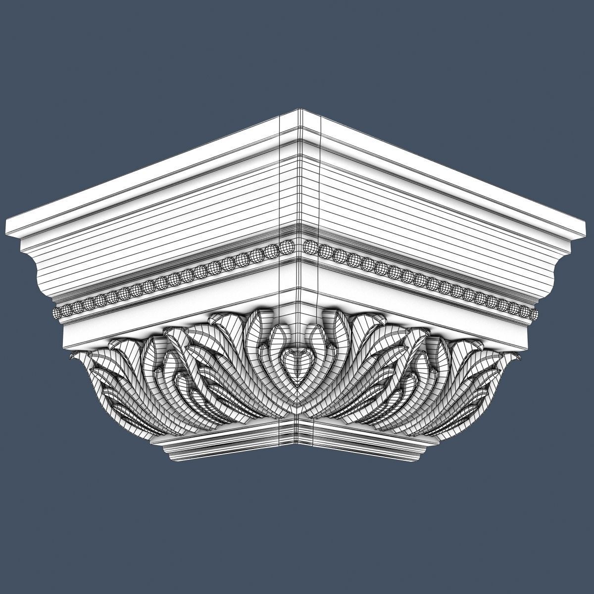 Decorative Crown Molding 3D model_3
