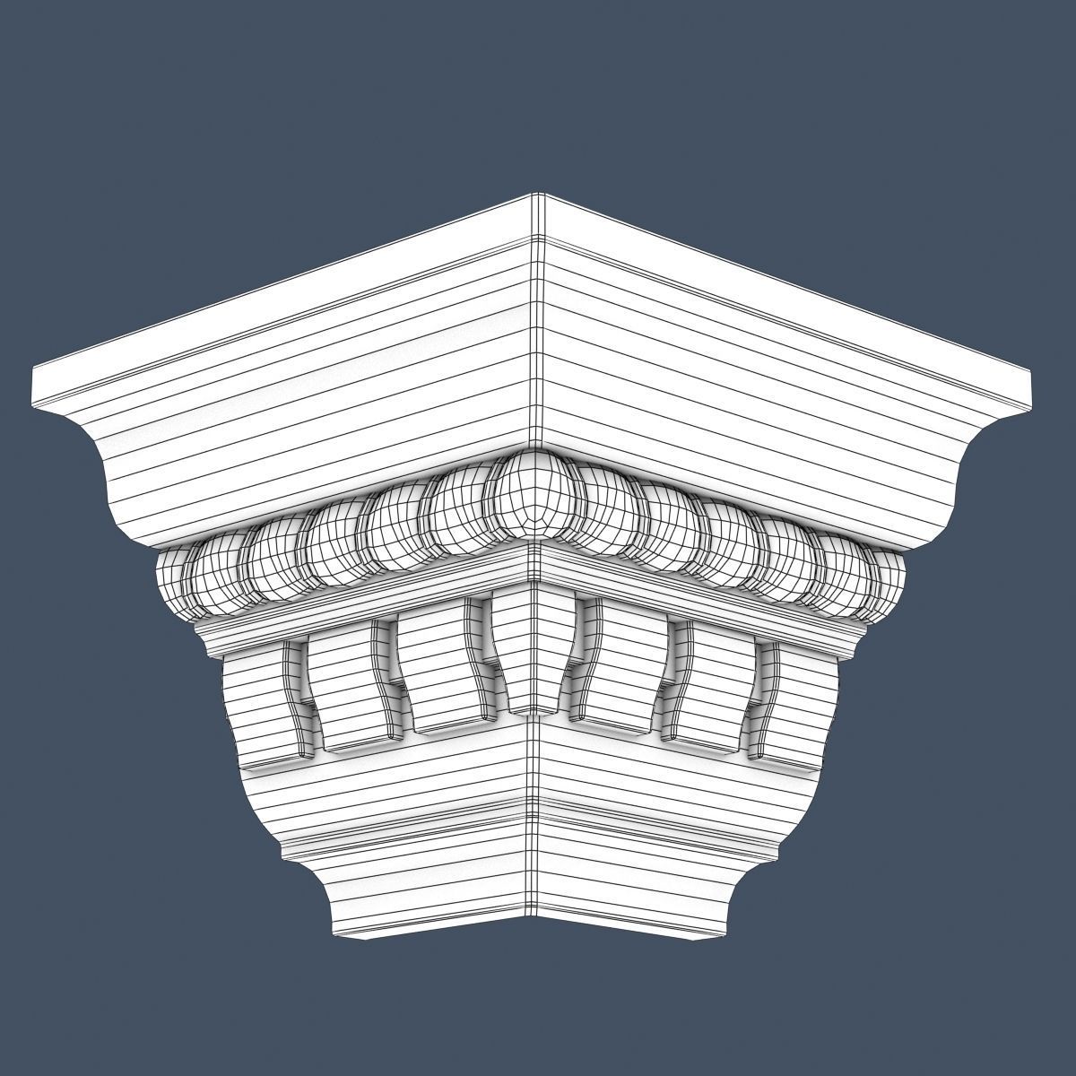 Decorative Crown Molding 3D model_3