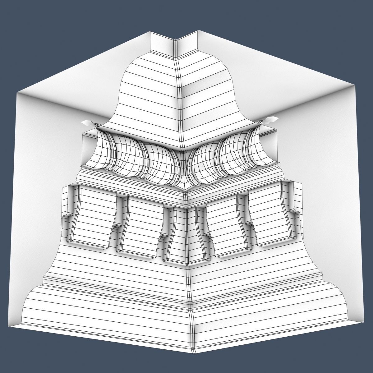 Decorative Crown Molding 3D model_5