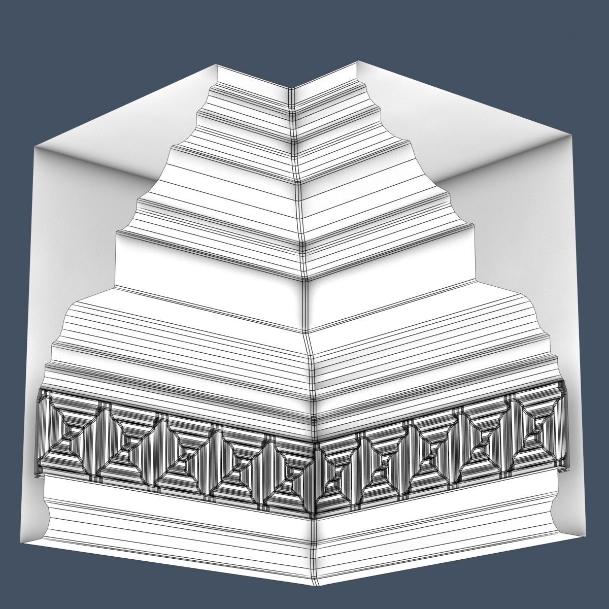 Decorative Crown Molding 3D model_6