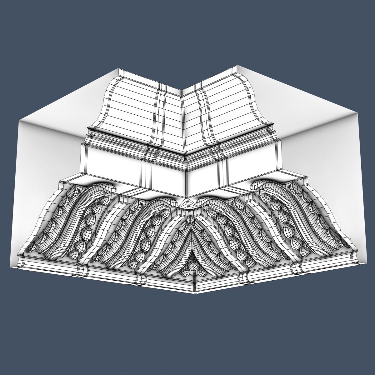 Decorative Crown Molding 3D model_5