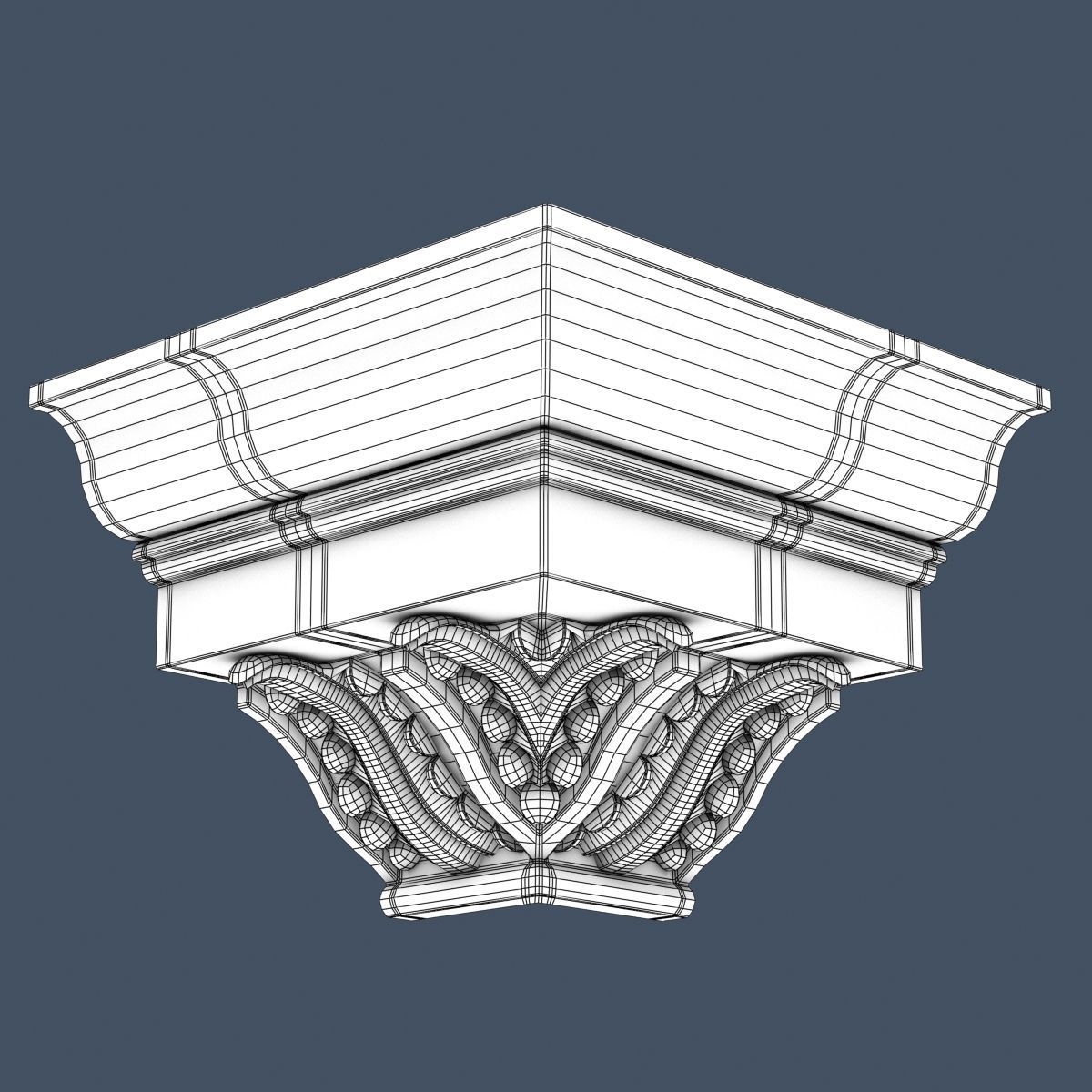 Decorative Crown Molding 3D model_3