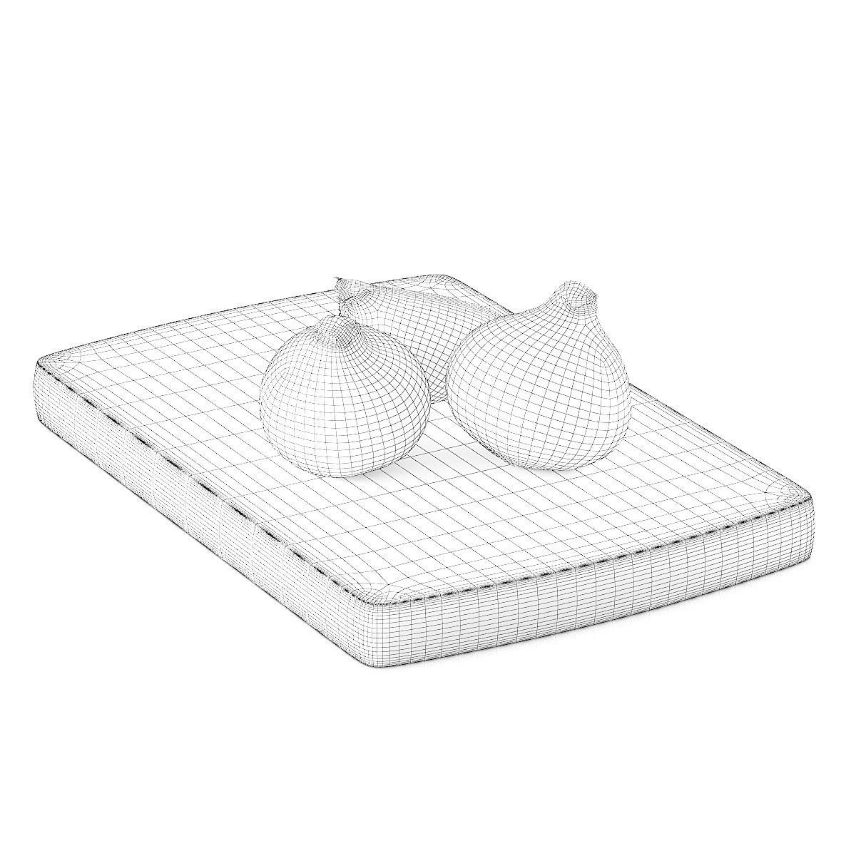 Onions onion on wooden cutting board 3D model_5