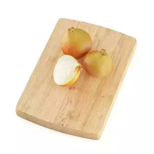 Onions onion on wooden cutting board