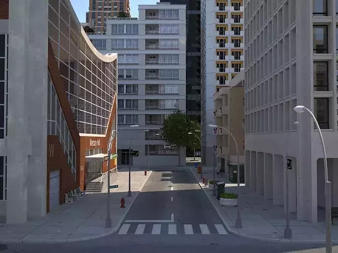 City KC6 Low-poly 3D model 5