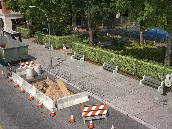 City KC6 Low-poly 3D model 6