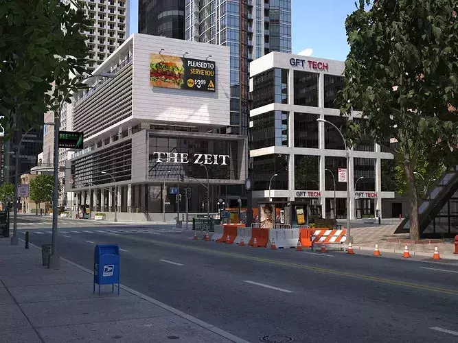 City KC6 Low-poly 3D model 3