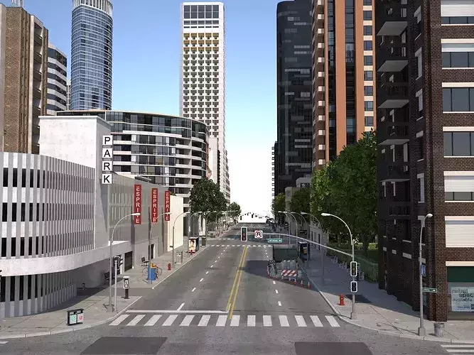 City KC6 Low-poly 3D model 2