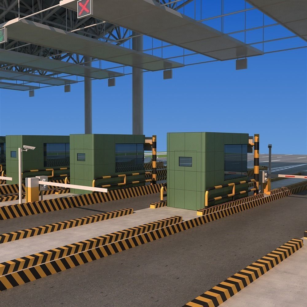Highway toll station 3D model_4