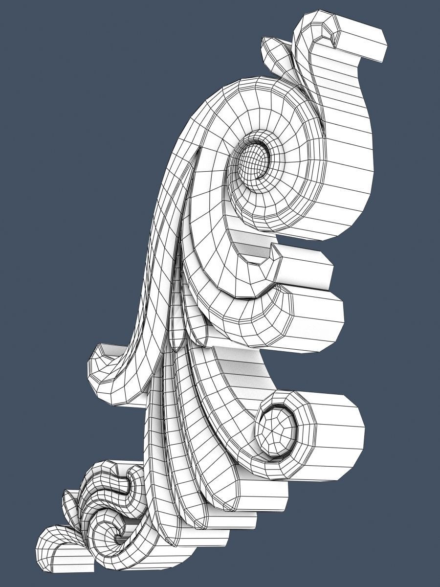 Decorative Scroll 3D model_5