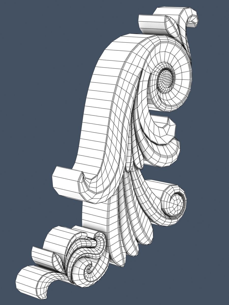 Decorative Scroll 3D model_4