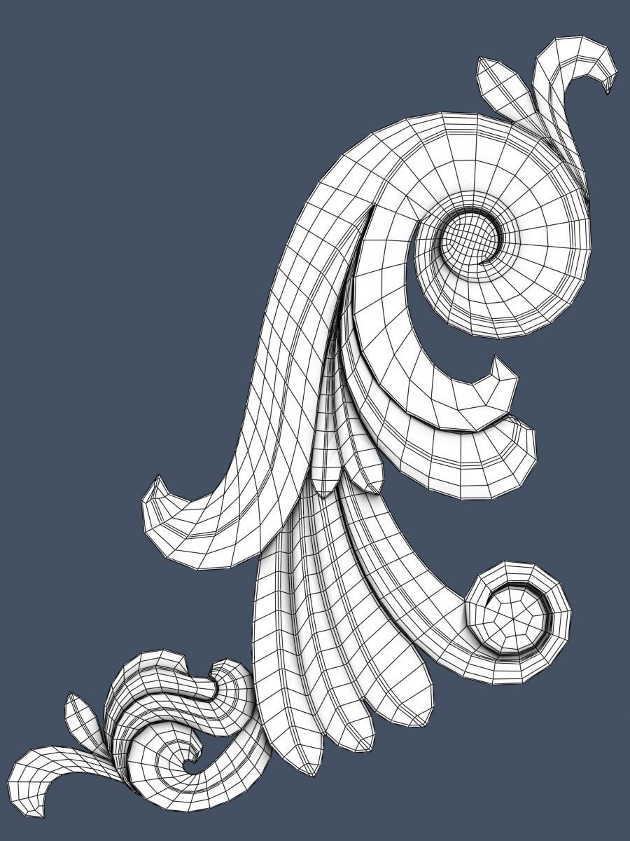 Decorative Scroll 3D model_3
