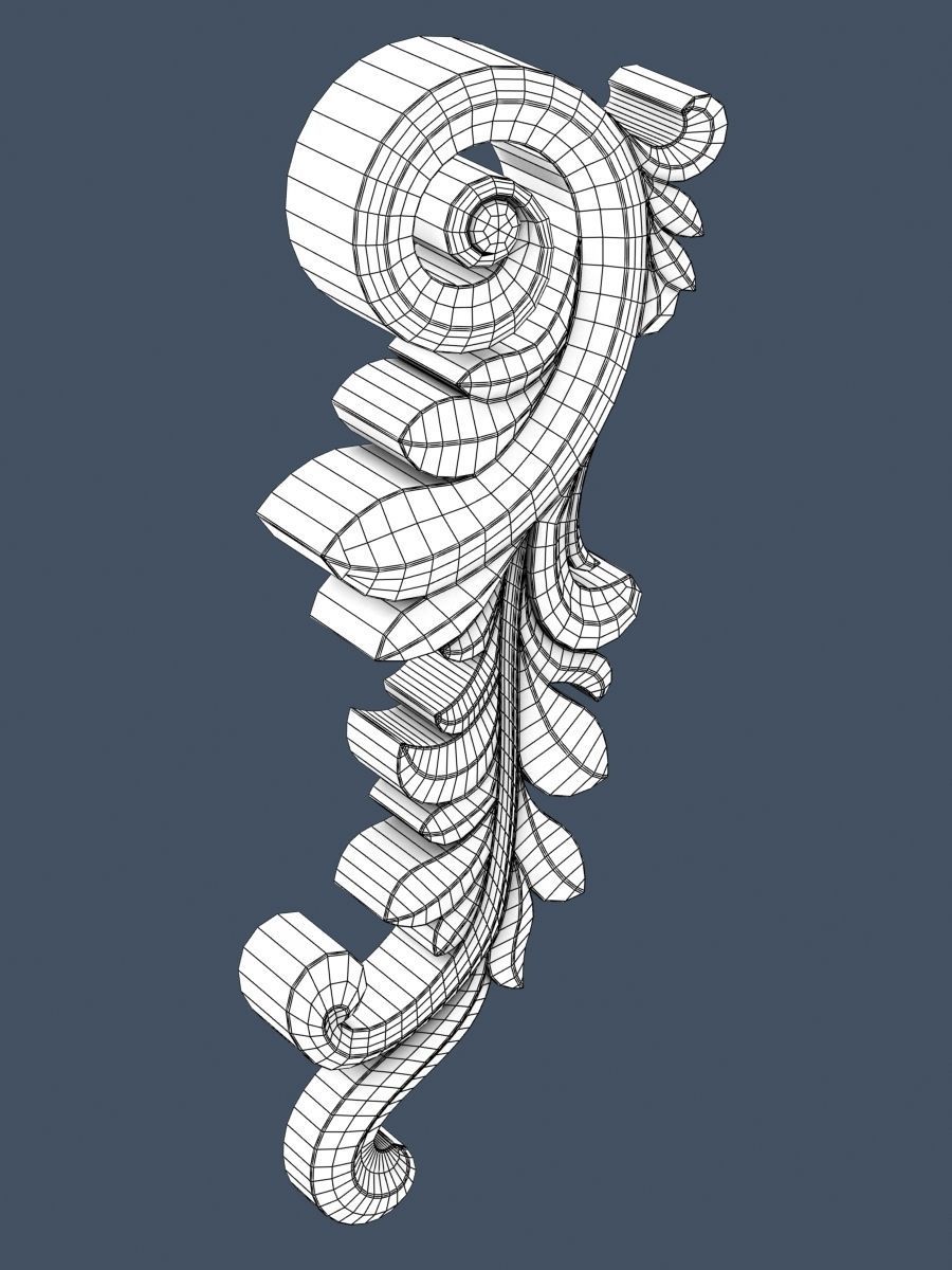 Decorative Scroll 3D model_4