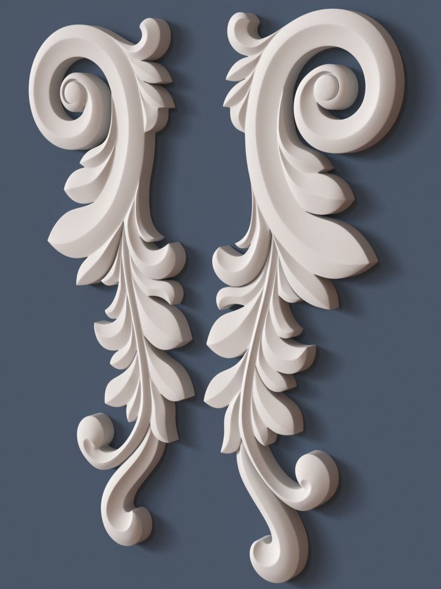 Decorative Scroll 3D model_2