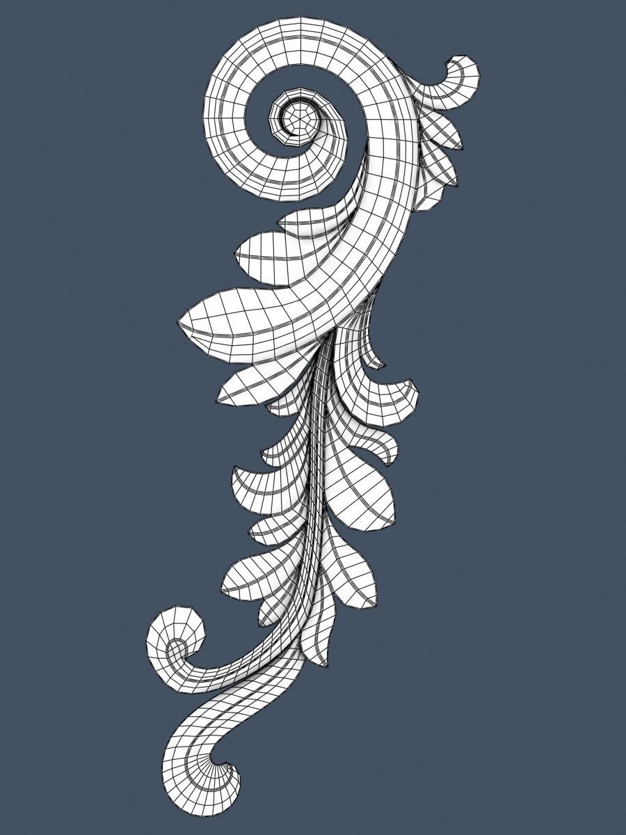 Decorative Scroll 3D model_3
