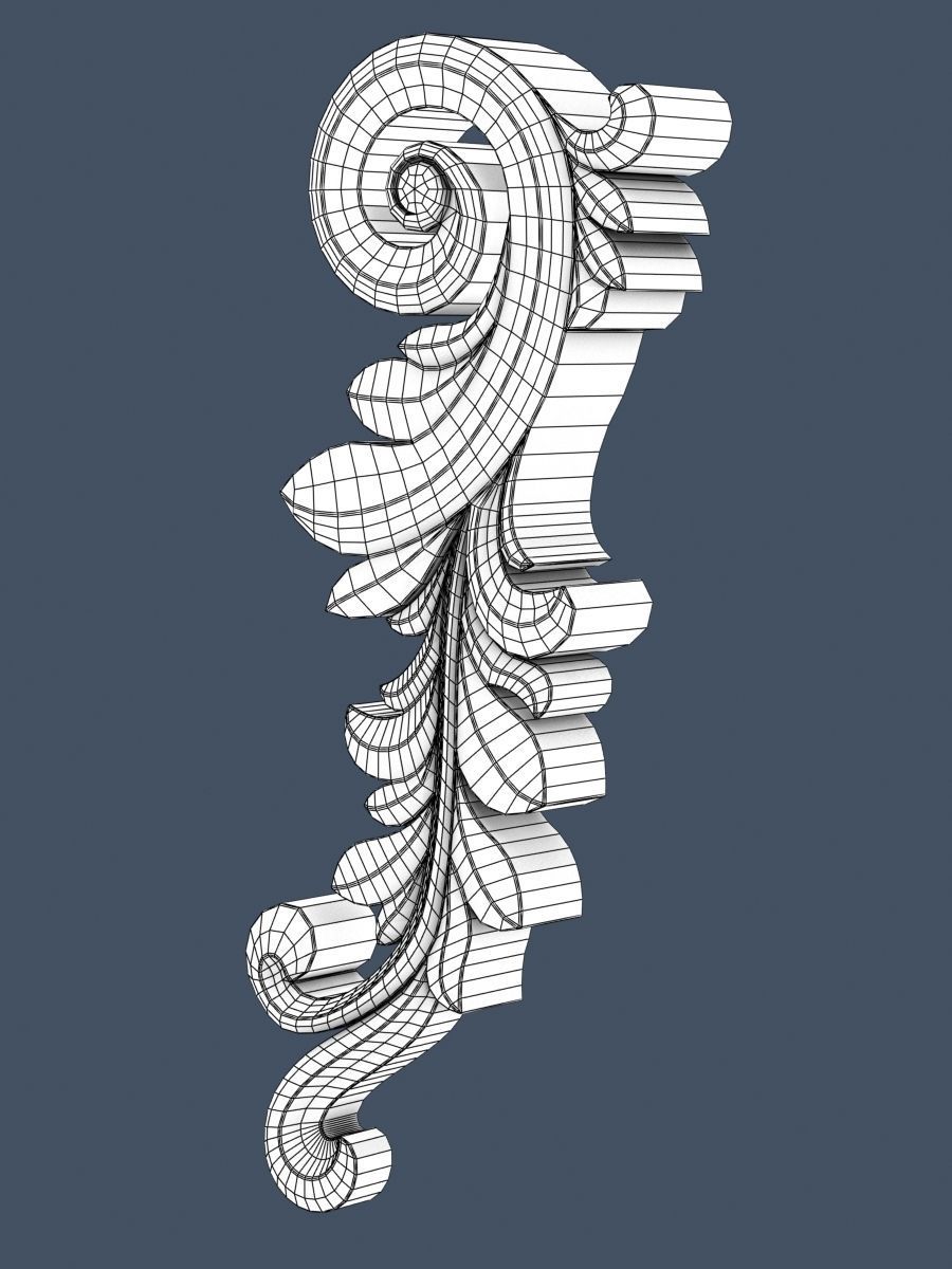 Decorative Scroll 3D model_5