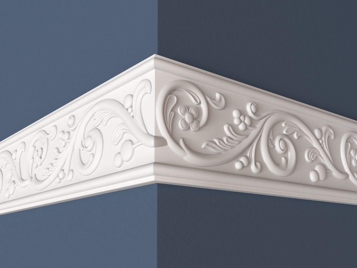 Frieze decorative crown moulding 3D model_0