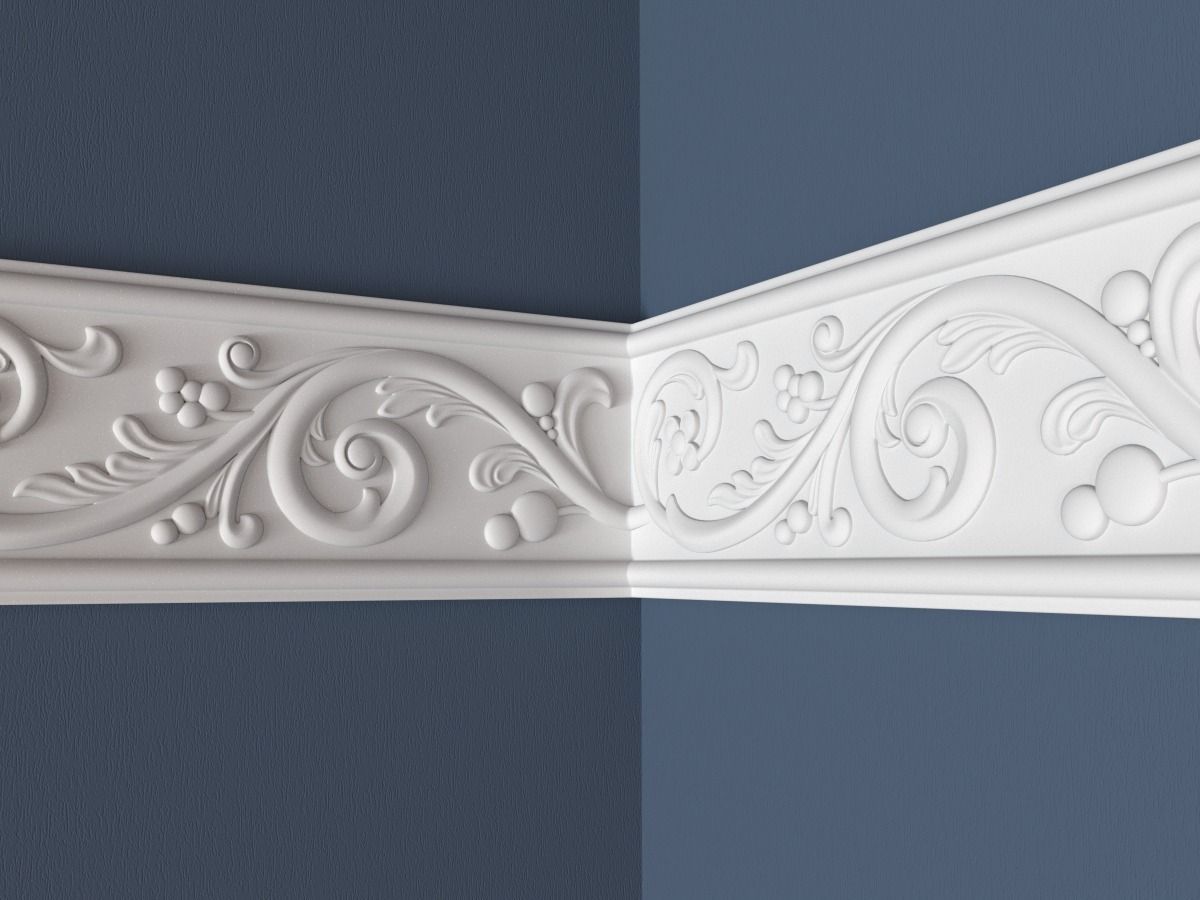 Frieze decorative crown moulding 3D model_2