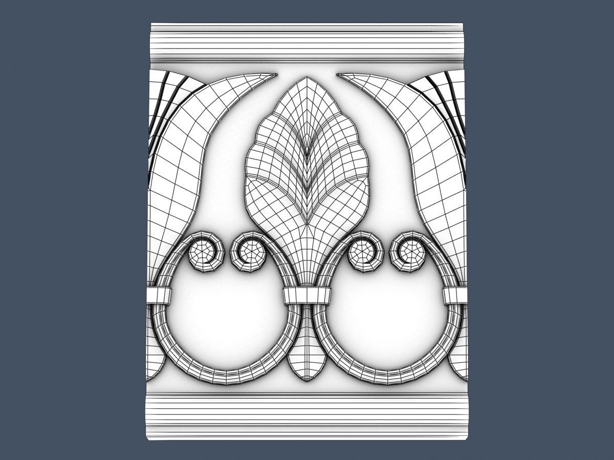 Frieze decorative crown moulding 3D model_4