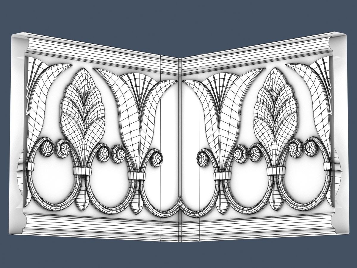 Frieze decorative crown moulding 3D model_5