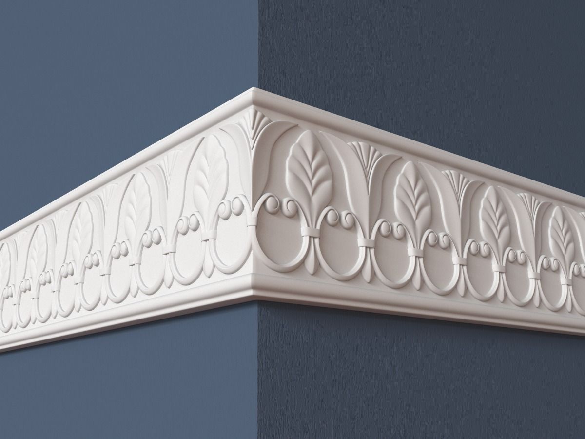 Frieze decorative crown moulding 3D model_0