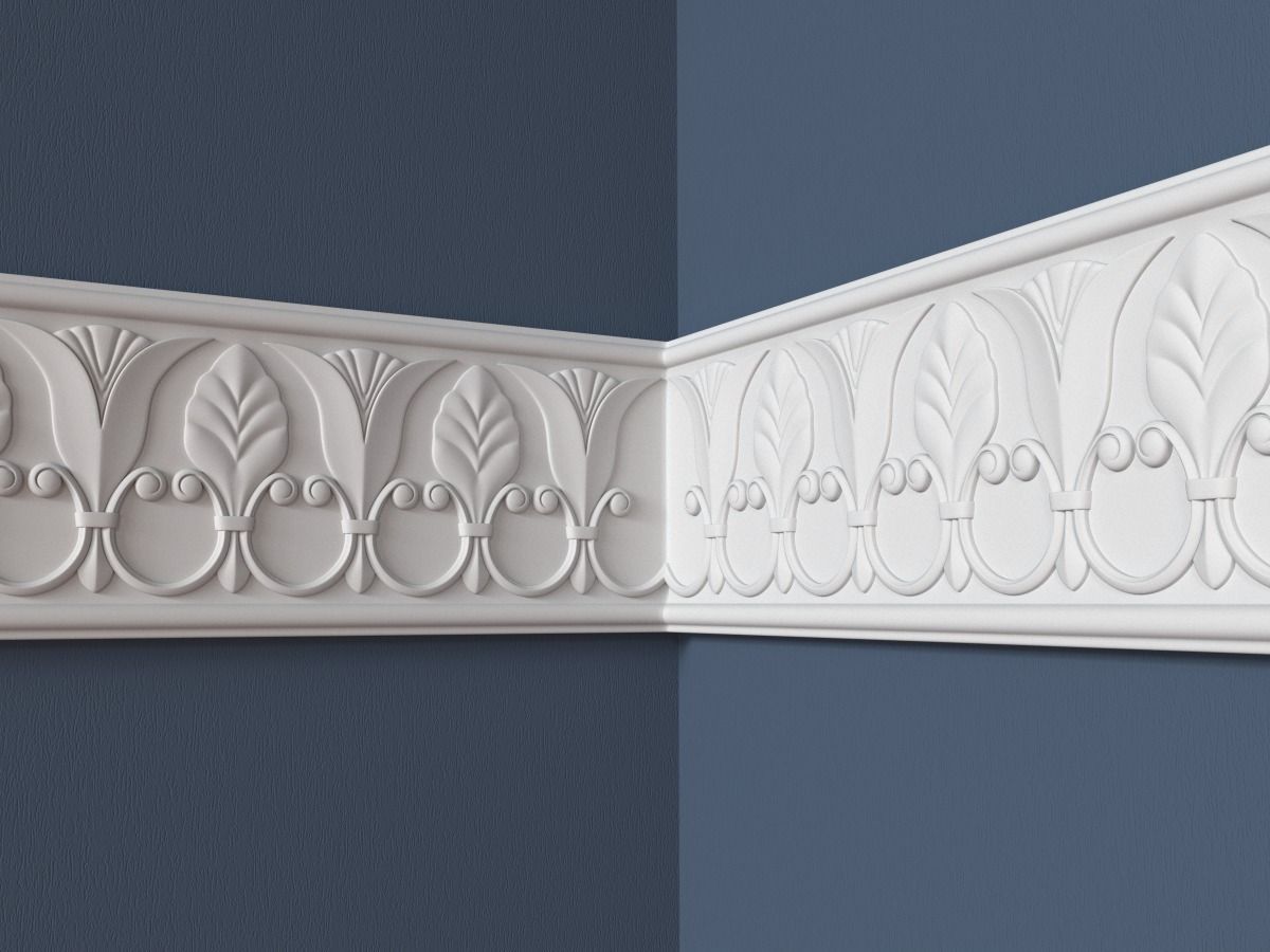 Frieze decorative crown moulding 3D model_2