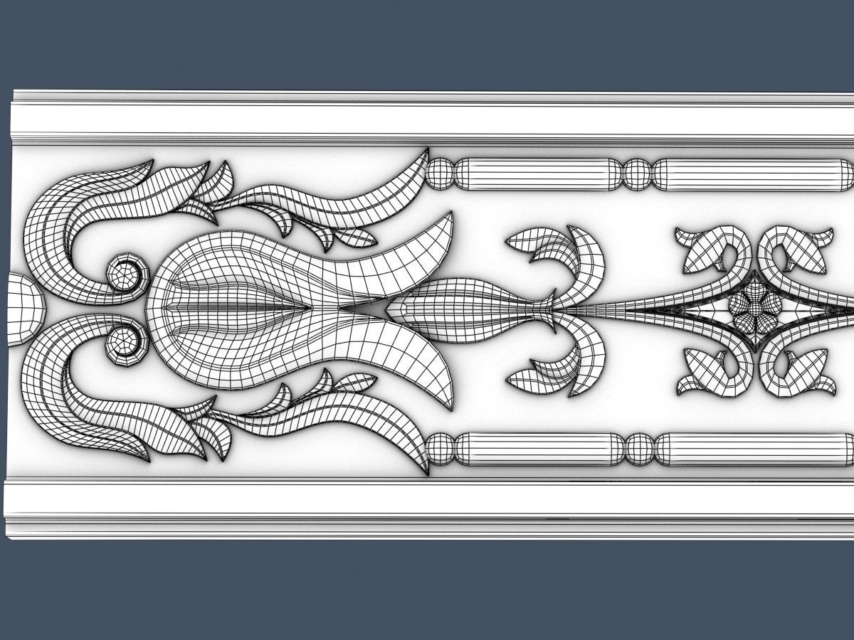 Frieze decorative moulding 3D model_5
