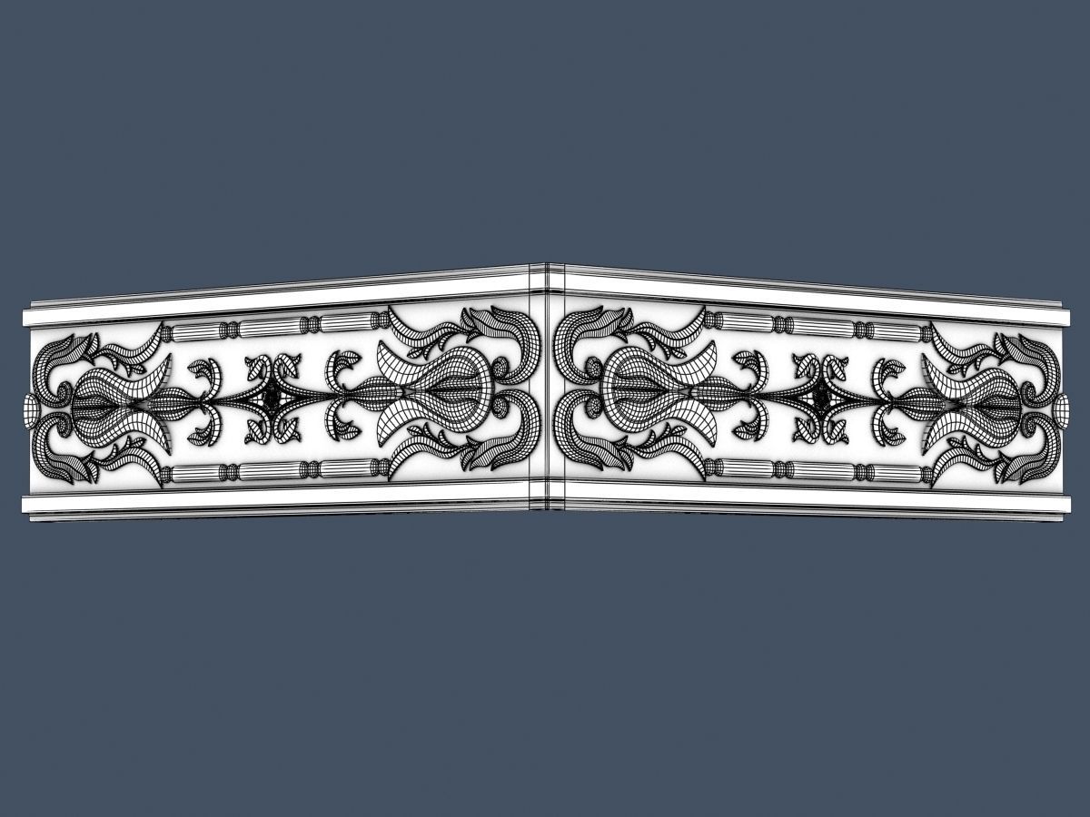 Frieze decorative moulding 3D model_3