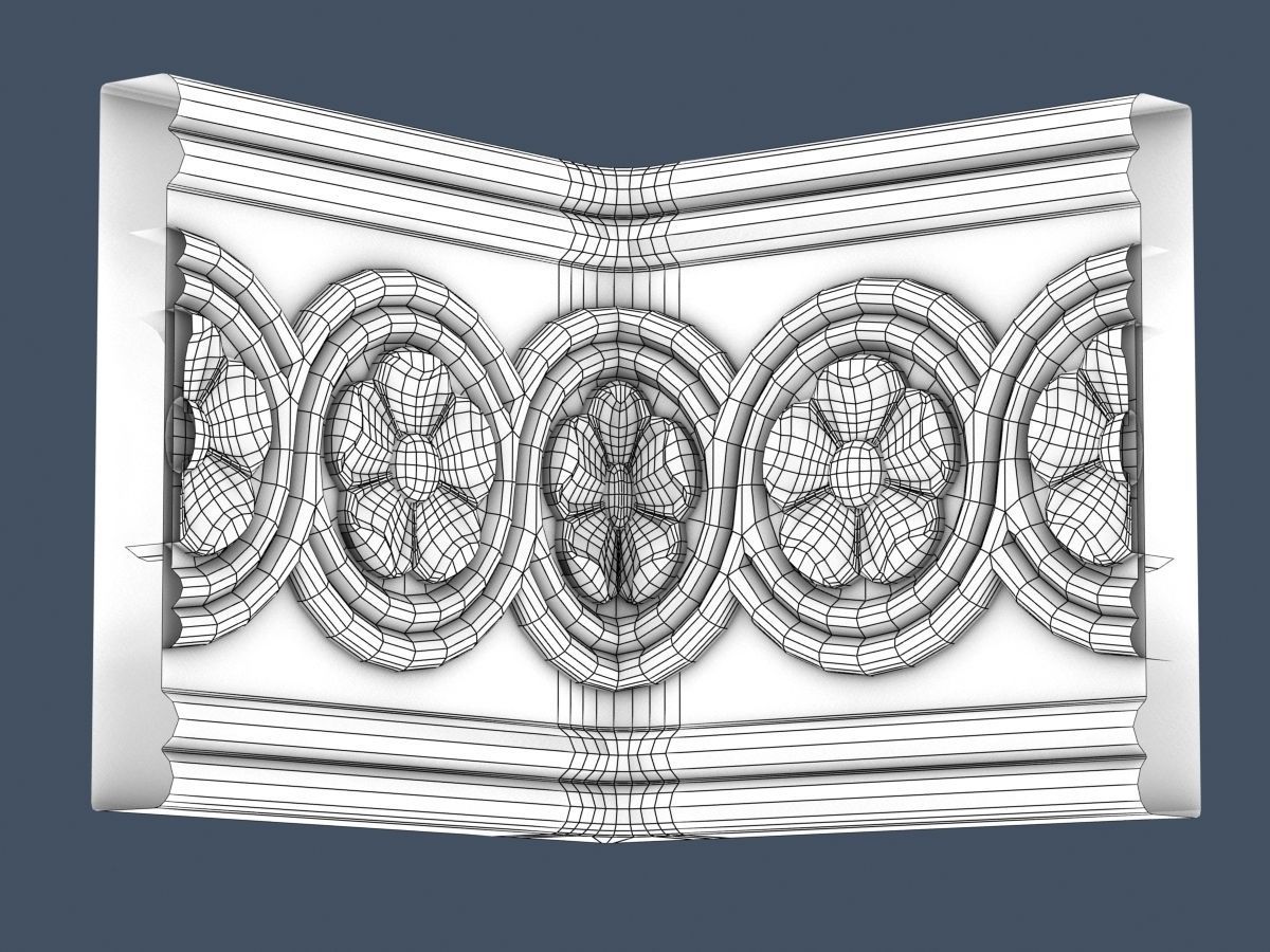 Frieze decorative crown moulding 3D model_5