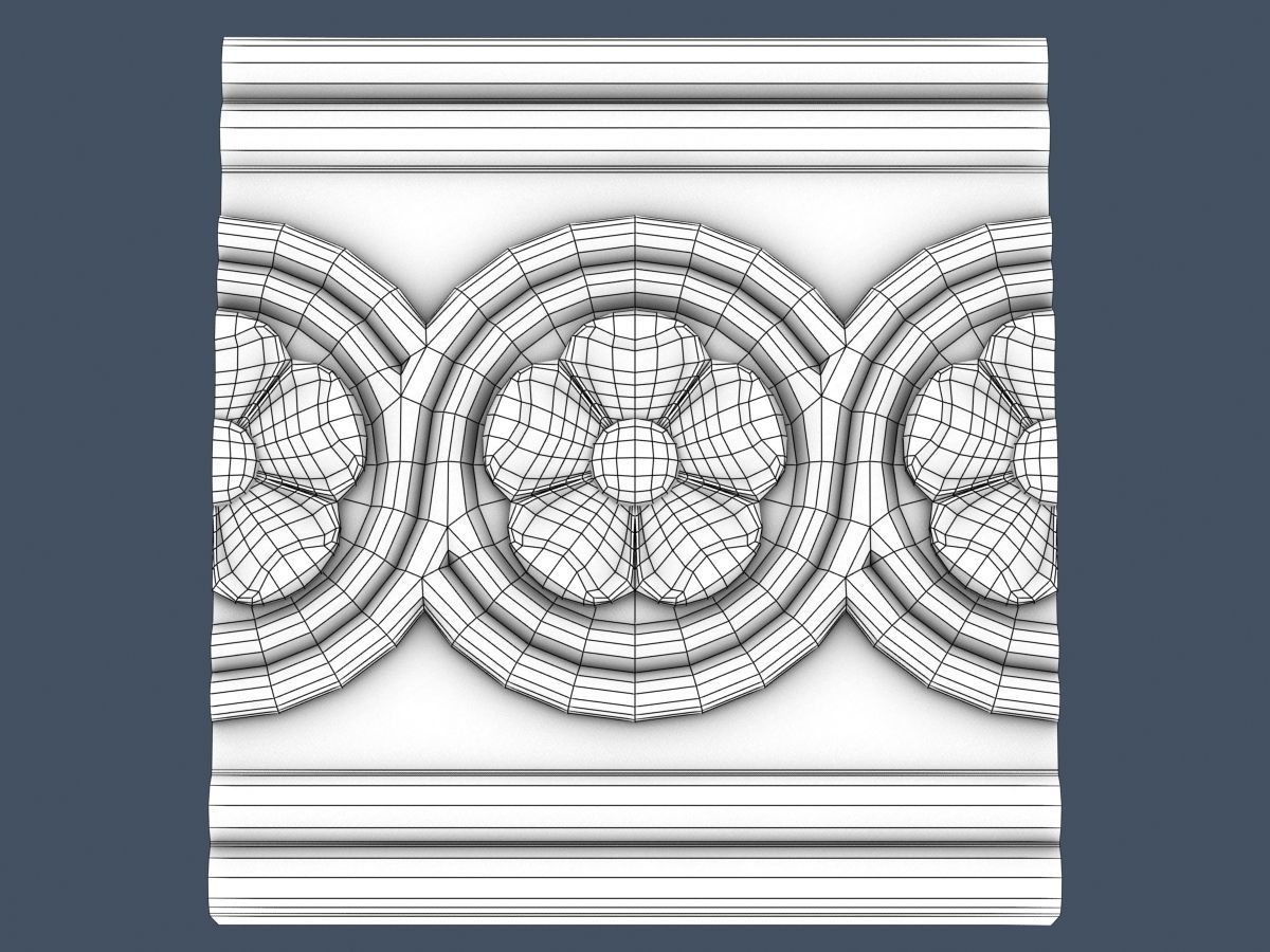 Frieze decorative crown moulding 3D model_4