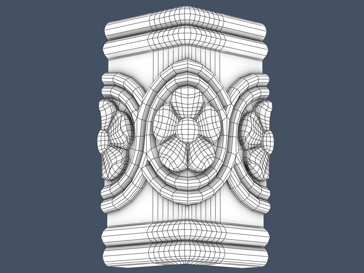 Frieze decorative crown moulding 3D model_3
