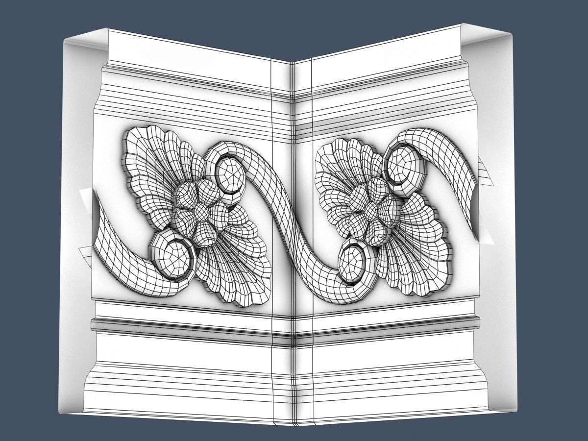 Frieze decorative crown moulding 3D model_5