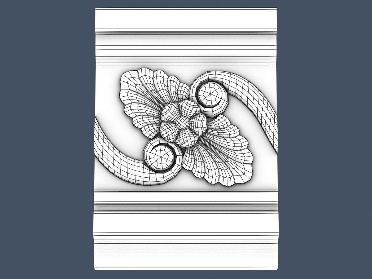 Frieze decorative crown moulding 3D model_4