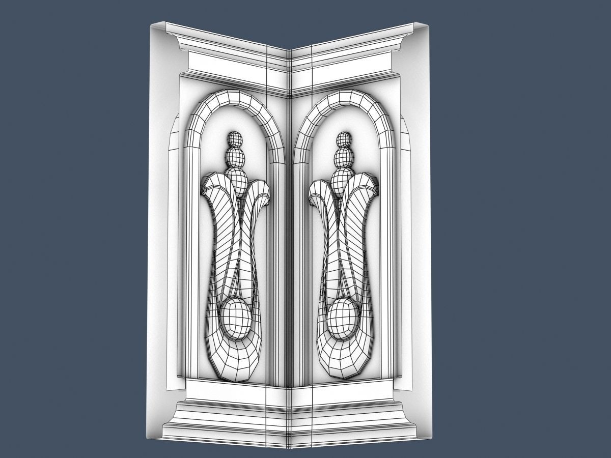 Frieze crown moulding 3D model_5