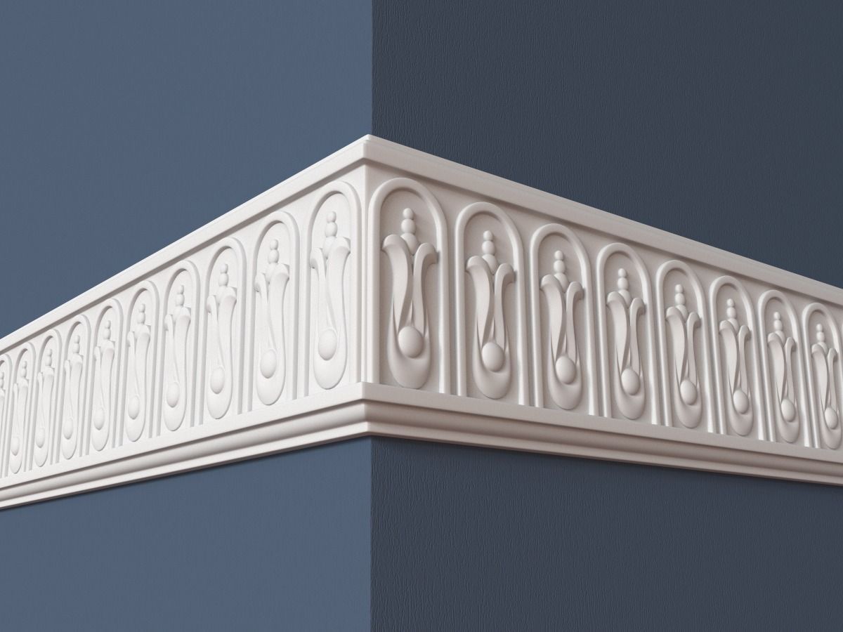 Frieze crown moulding 3D model_0