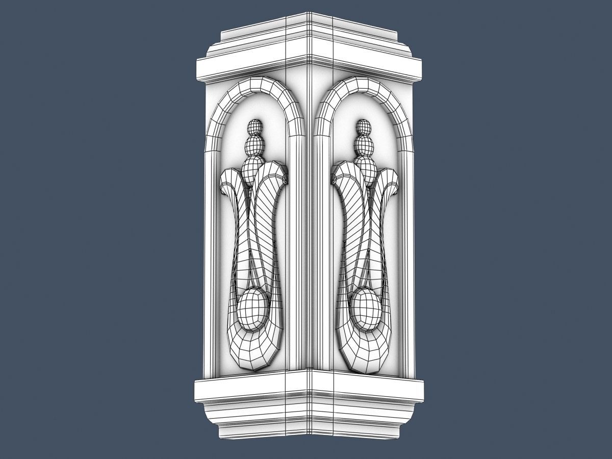 Frieze crown moulding 3D model_3