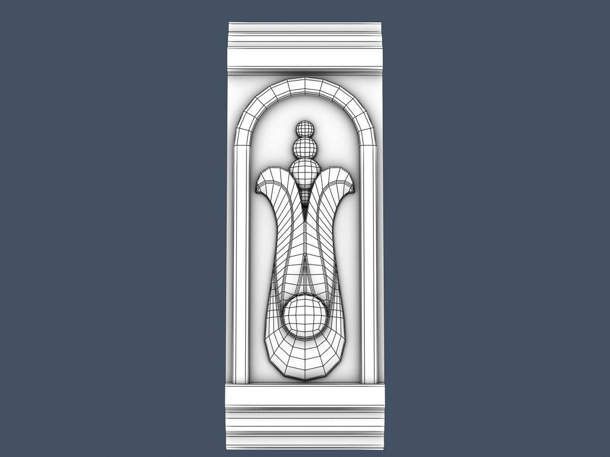 Frieze crown moulding 3D model_4