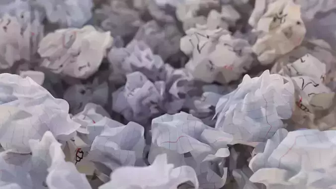 Crumpled paper ball