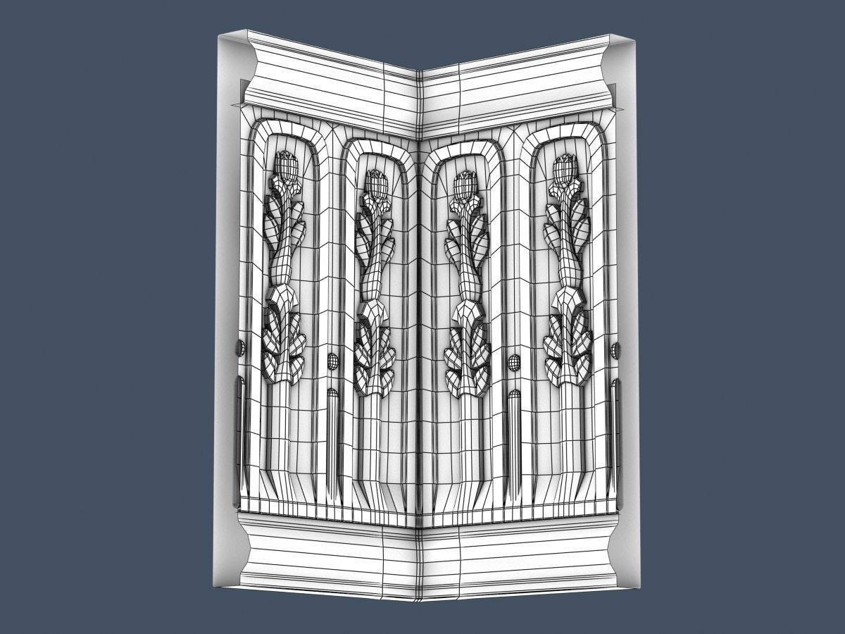 Frieze decorative crown moulding 3D model_5