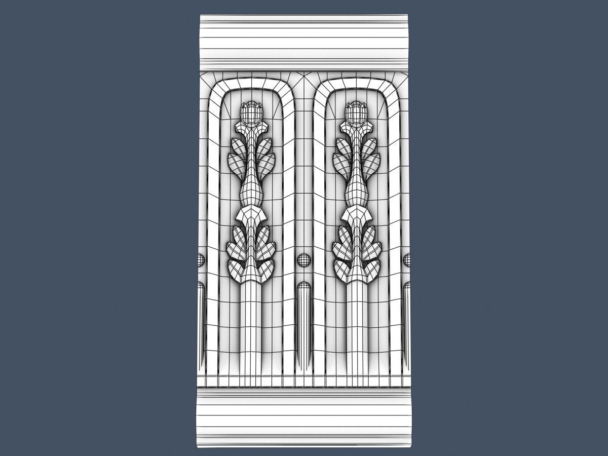 Frieze decorative crown moulding 3D model_4