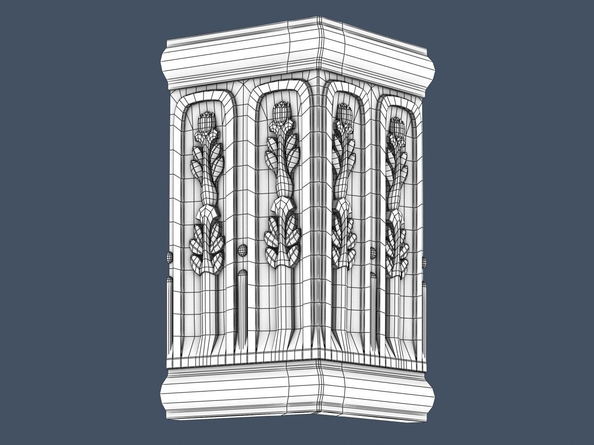 Frieze decorative crown moulding 3D model_3