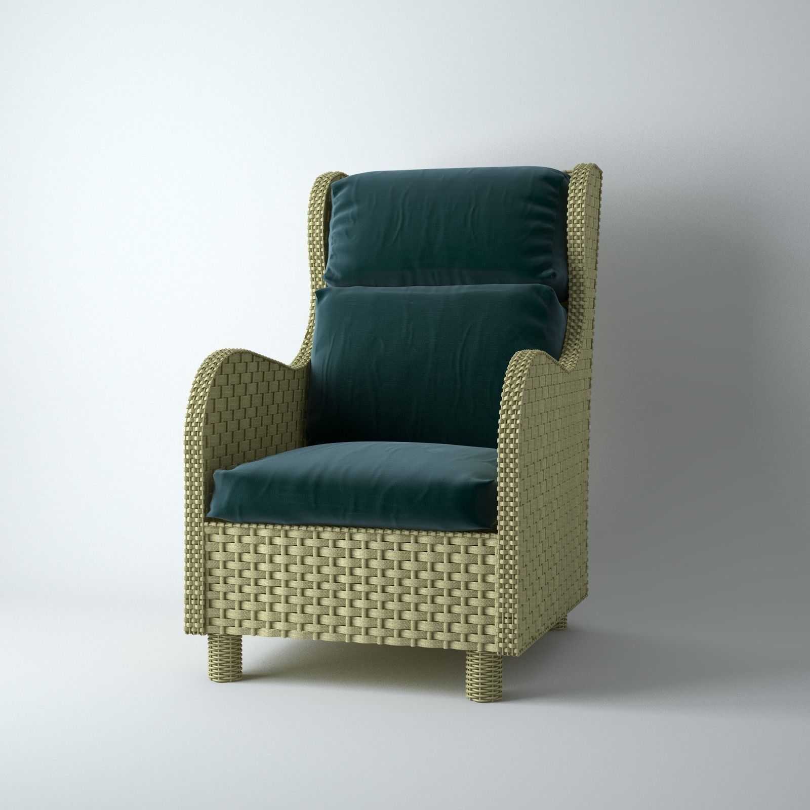 Rattan chair 3D model_0