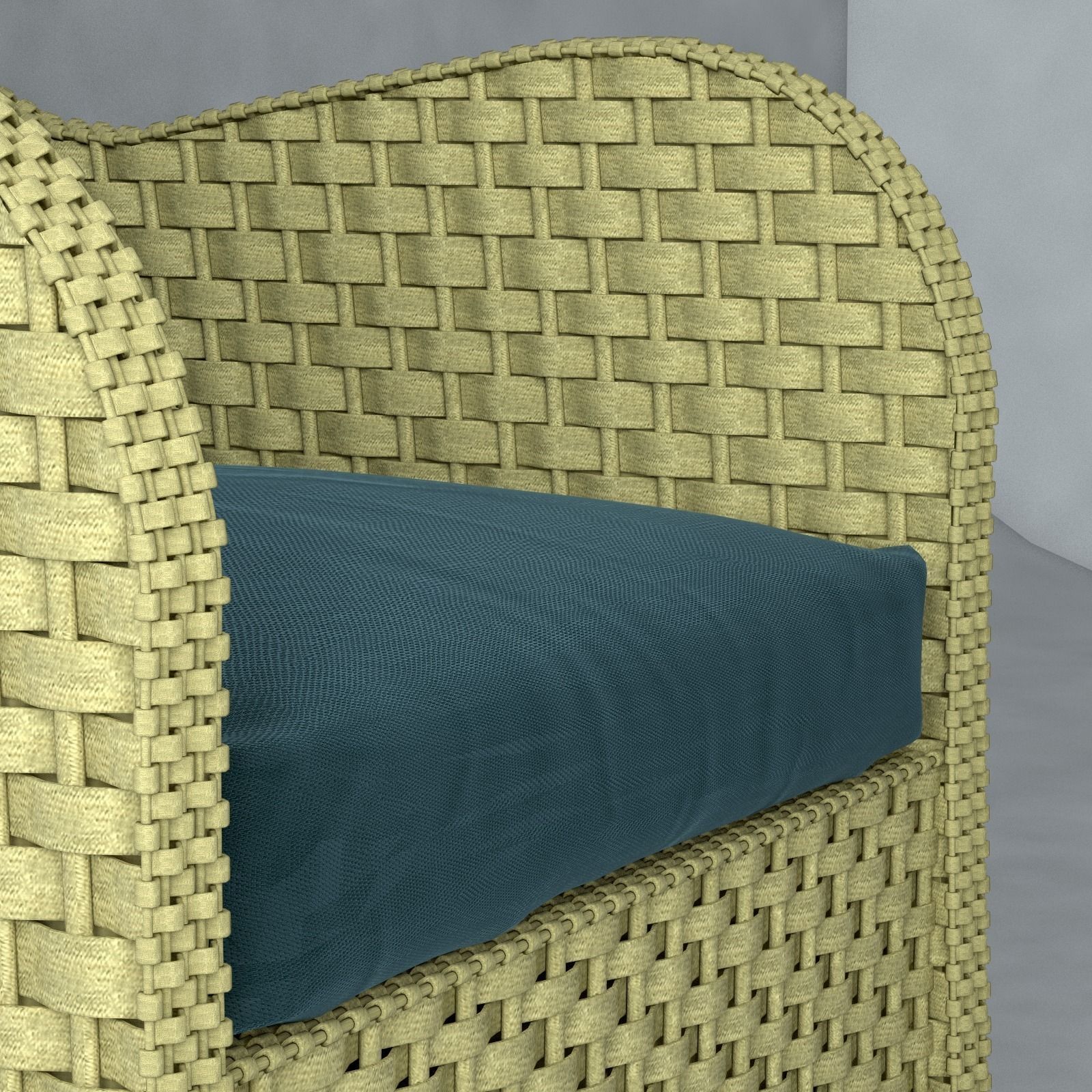 Rattan chair 3D model_2