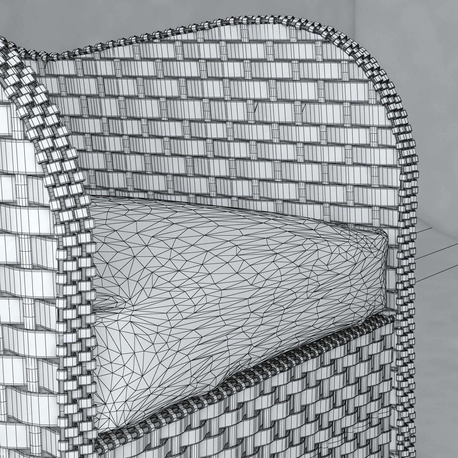 Rattan chair 3D model_1
